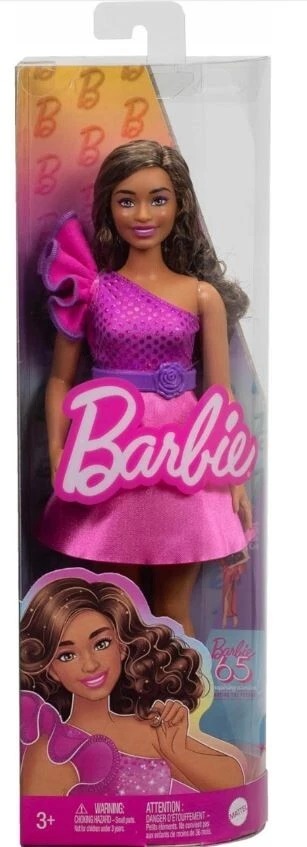 Barbie Fashionistas Doll - Brown Hair, Pink Sparkly Dress